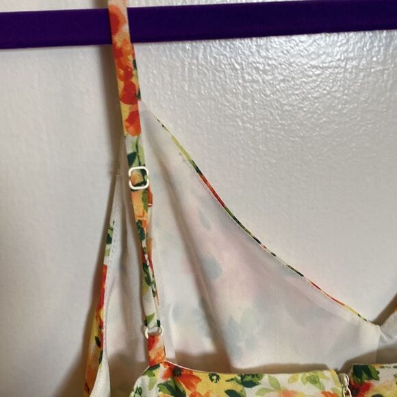 WAYF Baldwin Tangerine Floral Lace Trim Slip Dress - size xs - Picture 12 of 14